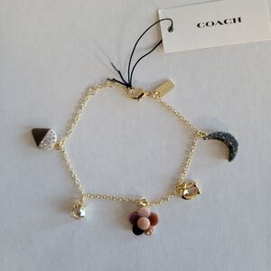 NWT Coach Moon And Flower Charm Bracelet